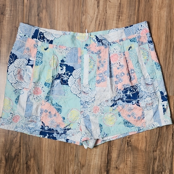 Pink Lily Pants - Pink Lily Pastel Floral Women's Shorts XL